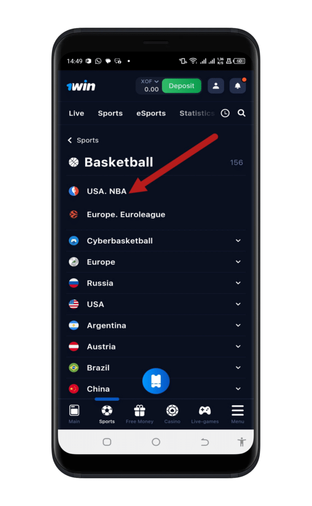 Select a sport