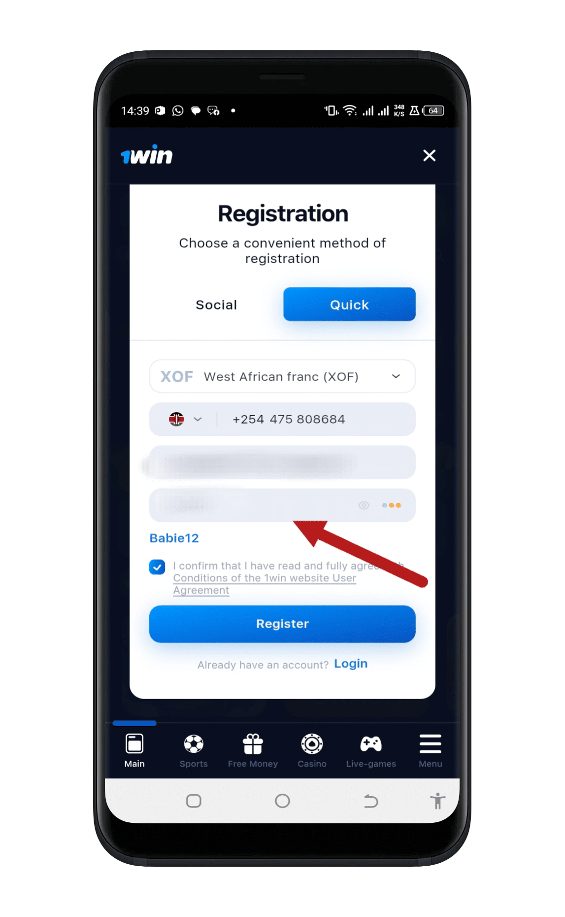 Choose Your Registration Method and fill in the Required Information
