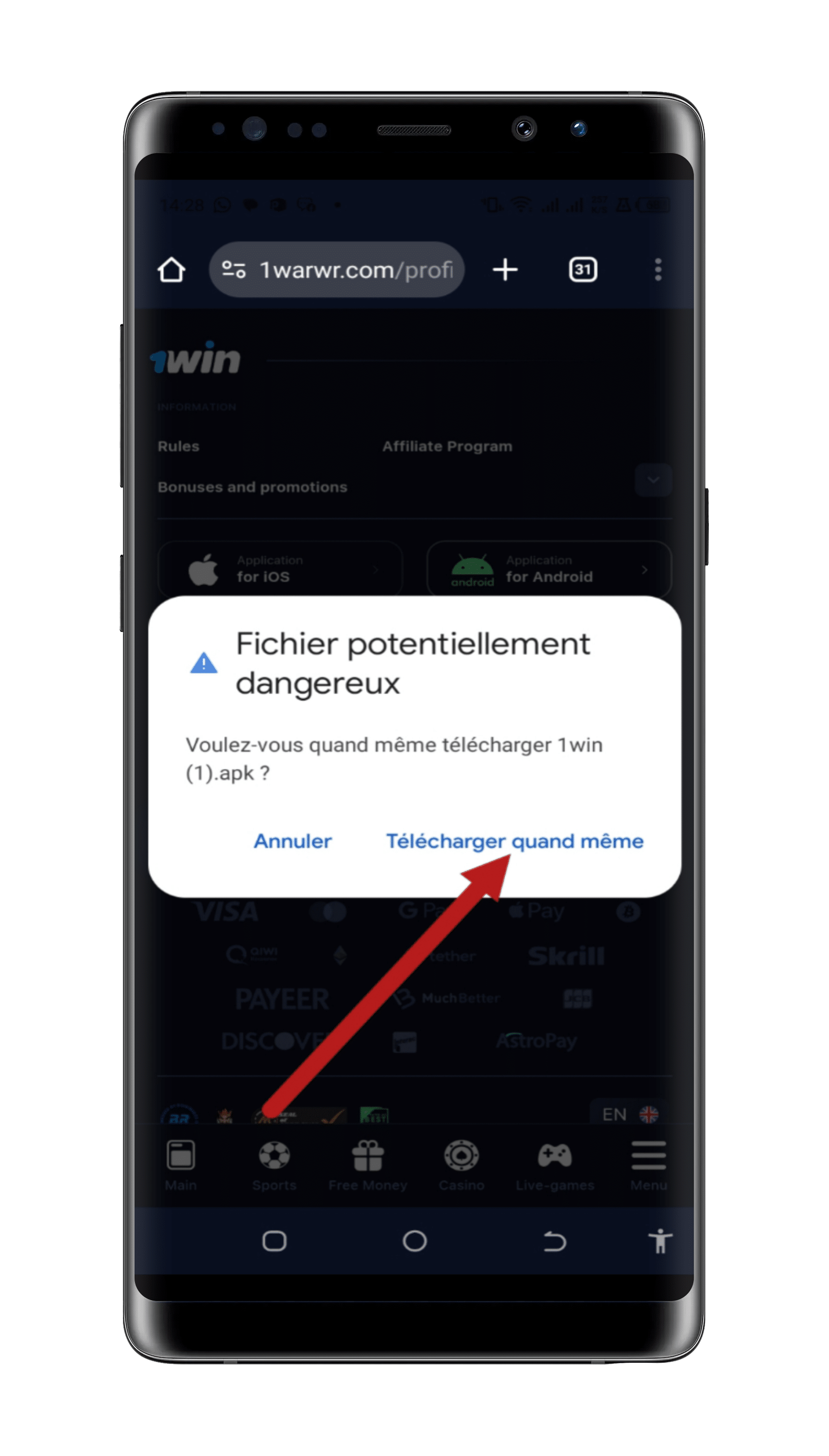 Download the Android APK file