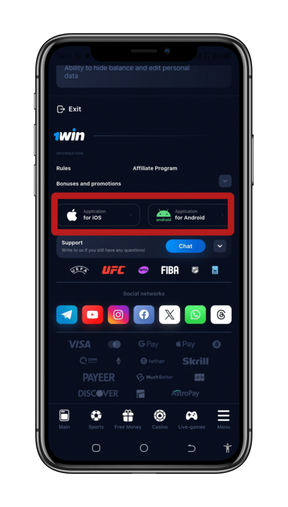 Go to the Applications section