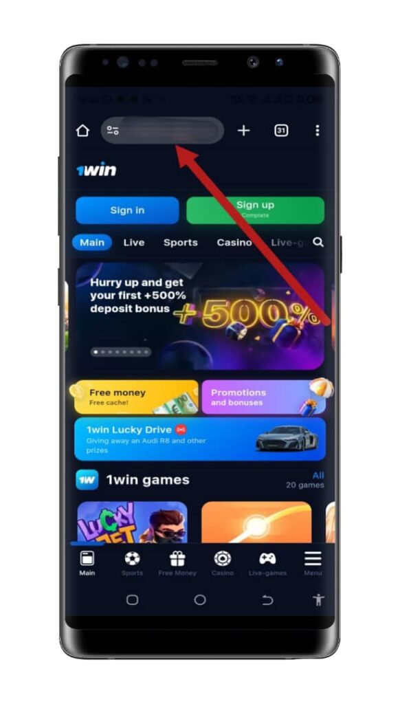Click the registration button on the official 1win Kenya website;